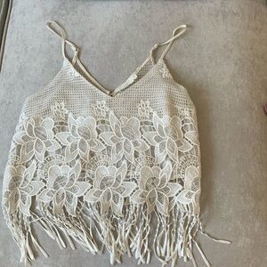 LUSH - floral lace top, size s